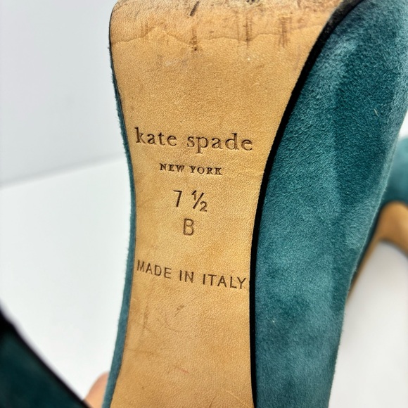 Kate Spade High Heels, Pumps, Shoes Turquoise Suede US Size 7.5 - Picture 10 of 13